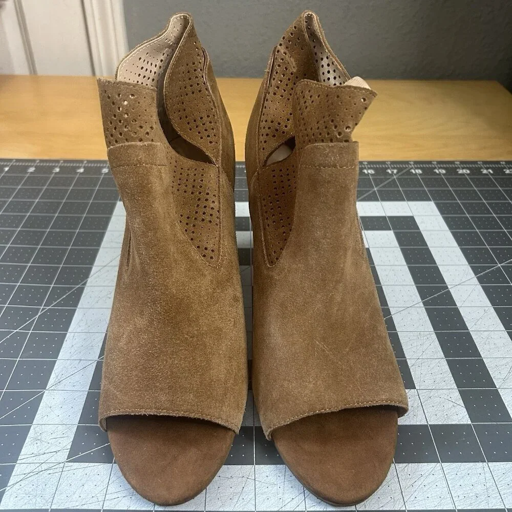 Steven By Steve Madden Bootie Women 10 Fashion Ready Suede Boot Open Toe Mesh